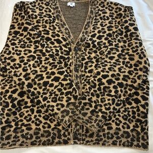 Leopard Print Cardigan Sweater